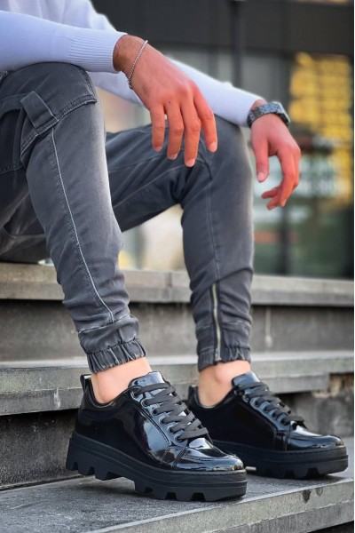 KB-056 Kuback Siyah Rugan Siyah Yüksek Taban Günlük Spor Ayakkabı KB-056 Kuback Siyah Rugan Siyah Yüksek Taban Günlük Spor Ayakkabı