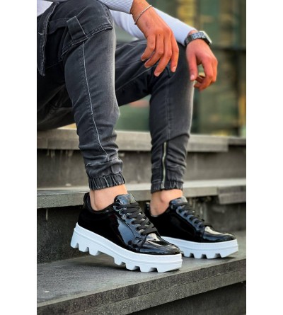 KB-056 Kuback Siyah Rugan Beyaz Yüksek Taban Günlük Spor Ayakkabı KB-056 Kuback Siyah Rugan Beyaz Yüksek Taban Günlük Spor Ayakkabı