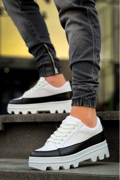 KB-056 Kuback Beyaz Siyah Detaylı Beyaz Yüksek Taban Günlük Spor Ayakkabı KB-056 Kuback Beyaz Siyah Detaylı Beyaz Yüksek Taban Günlük Spor Ayakkabı