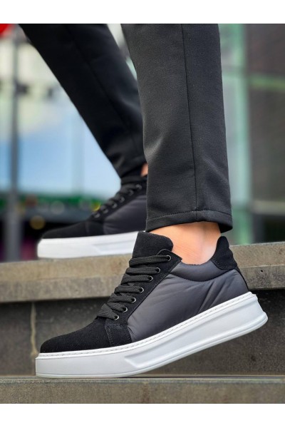 KB-046 Kuback Siyah Paraşüt Beyaz Yüksek Taban Günlük Spor Ayakkabı KB-046 Kuback Siyah Paraşüt Beyaz Yüksek Taban Günlük Spor Ayakkabı