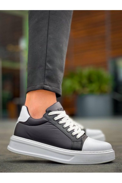 KB-X46 Kuback Siyah Beyaz Yüksek Beyaz Taban Günlük Spor Ayakkabı KB-X46 Kuback Siyah Beyaz Yüksek Beyaz Taban Günlük Spor Ayakkabı