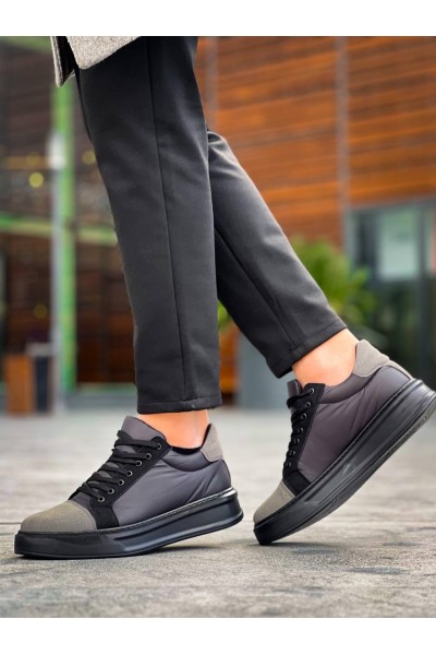 KB-X46 Kuback Siyah Gri Yüksek Siyah Taban Günlük Spor Ayakkabı KB-X46 Kuback Siyah Gri Yüksek Siyah Taban Günlük Spor Ayakkabı