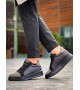 KB-X46 Kuback Siyah Gri Yüksek Siyah Taban Günlük Spor Ayakkabı