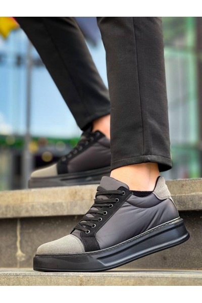 KB-X46 Kuback Siyah Gri Yüksek Siyah Taban Günlük Spor Ayakkabı KB-X46 Kuback Siyah Gri Yüksek Siyah Taban Günlük Spor Ayakkabı