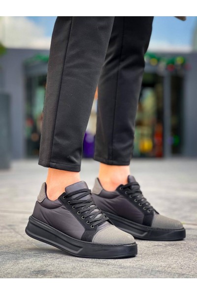 KB-X46 Kuback Siyah Gri Yüksek Siyah Taban Günlük Spor Ayakkabı KB-X46 Kuback Siyah Gri Yüksek Siyah Taban Günlük Spor Ayakkabı