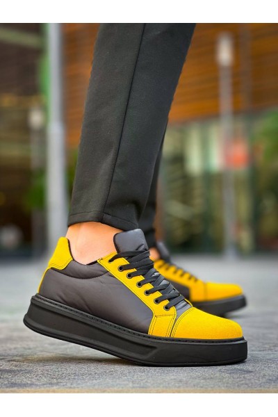 KB-X46 Kuback Siyah Sarı Yüksek Siyah Taban Günlük Spor Ayakkabı KB-X46 Kuback Siyah Sarı Yüksek Siyah Taban Günlük Spor Ayakkabı