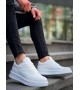 KB-X8 Kuback Beyaz Cilt Beyaz Yüksek Taban Günlük Spor Ayakkabı