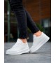 KB-X8 Kuback Beyaz Cilt Beyaz Yüksek Taban Günlük Spor Ayakkabı