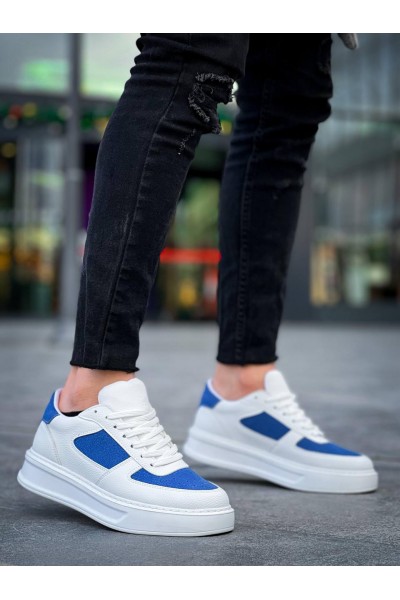 KB-X8 Kuback Beyaz Cilt Mavi Süet Detaylı Beyaz Yüksek Taban Günlük Spor Ayakkabı KB-X8 Kuback Beyaz Cilt Mavi Süet Detaylı Beyaz Yüksek Taban Günlük Spor Ayakkabı