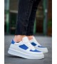 KB-X8 Kuback Beyaz Cilt Mavi Süet Detaylı Beyaz Yüksek Taban Günlük Spor Ayakkabı
