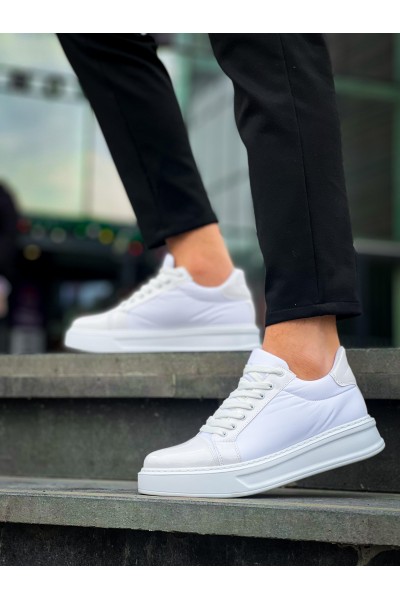 KB-X46 Kuback Beyaz Rugan Yüksek Beyaz Taban Günlük Spor Ayakkabı