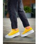 KB-CX-3 Kuback Kısa Sarı Keten Beyaz Yüksek Taban Spor Ayakkabı