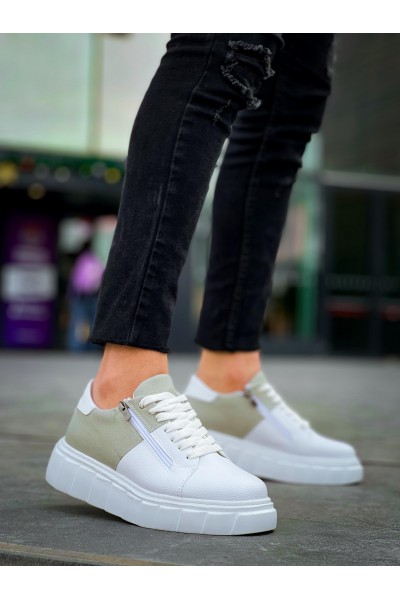 KB-X155 Kuback Beyaz Cilt Gri Süet Detaylı Beyaz Yüksek Taban Günlük Spor Ayakkabı KB-X155 Kuback Beyaz Cilt Gri Süet Detaylı Beyaz Yüksek Taban Günlük Spor Ayakkabı