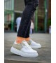 KB-X155 Kuback Beyaz Cilt Gri Süet Detaylı Beyaz Yüksek Taban Günlük Spor Ayakkabı