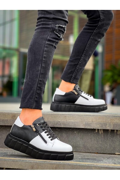 KB-X155 Kuback Beyaz Cilt Siyah Cilt Detaylı Siyah Yüksek Taban Günlük Spor Ayakkabı KB-X155 Kuback Beyaz Cilt Siyah Cilt Detaylı Siyah Yüksek Taban Günlük Spor Ayakkabı