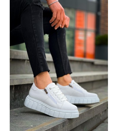 KB-X155 Kuback Beyaz Cilt Detaylı Beyaz Yüksek Taban Günlük Spor Ayakkabı KB-X155 Kuback Beyaz Cilt Detaylı Beyaz Yüksek Taban Günlük Spor Ayakkabı