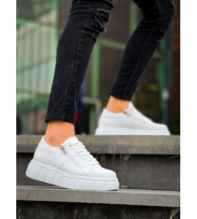 KB-X155 Kuback Beyaz Cilt Detaylı Beyaz Yüksek Taban Günlük Spor Ayakkabı KB-X155 Kuback Beyaz Cilt Detaylı Beyaz Yüksek Taban Günlük Spor Ayakkabı