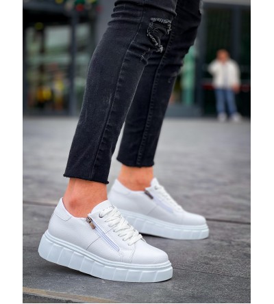 KB-X155 Kuback Beyaz Cilt Detaylı Beyaz Yüksek Taban Günlük Spor Ayakkabı KB-X155 Kuback Beyaz Cilt Detaylı Beyaz Yüksek Taban Günlük Spor Ayakkabı