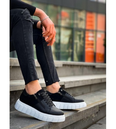 KB-X155 Kuback Siyah Cilt Siyah Süet Detaylı Beyaz Yüksek Taban Günlük Spor Ayakkabı KB-X155 Kuback Siyah Cilt Siyah Süet Detaylı Beyaz Yüksek Taban Günlük Spor Ayakkabı