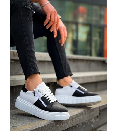 KB-X155 Kuback Siyah Cilt Beyaz Cilt Detaylı Beyaz Yüksek Taban Günlük Spor Ayakkabı KB-X155 Kuback Siyah Cilt Beyaz Cilt Detaylı Beyaz Yüksek Taban Günlük Spor Ayakkabı