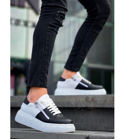 KB-X155 Kuback Siyah Cilt Beyaz Cilt Detaylı Beyaz Yüksek Taban Günlük Spor Ayakkabı KB-X155 Kuback Siyah Cilt Beyaz Cilt Detaylı Beyaz Yüksek Taban Günlük Spor Ayakkabı