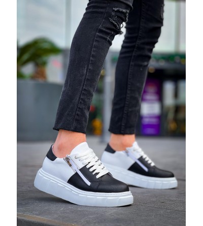 KB-X155 Kuback Siyah Cilt Beyaz Cilt Detaylı Beyaz Yüksek Taban Günlük Spor Ayakkabı KB-X155 Kuback Siyah Cilt Beyaz Cilt Detaylı Beyaz Yüksek Taban Günlük Spor Ayakkabı