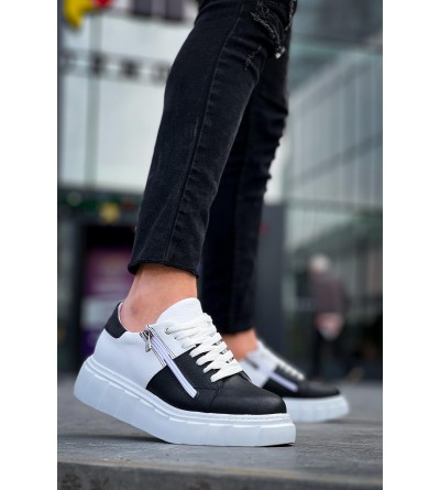 KB-X155 Kuback Siyah Cilt Beyaz Cilt Detaylı Beyaz Yüksek Taban Günlük Spor Ayakkabı KB-X155 Kuback Siyah Cilt Beyaz Cilt Detaylı Beyaz Yüksek Taban Günlük Spor Ayakkabı