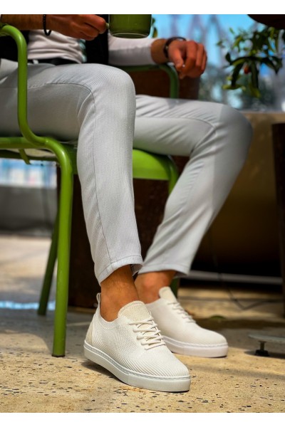 KB-101 Kuback Beyaz Triko Bağcıklı Günlük Erkek Ayakkabı