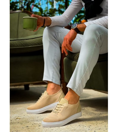 KB-101 Kuback Bej Triko Bağcıklı Günlük Erkek Ayakkabı