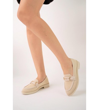 KB-021 Kuback Bej Triko G Toka  Günlük Kadın Ayakkabı