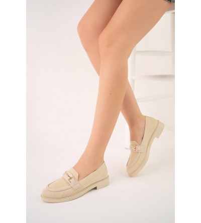 KB-021 Kuback Bej Triko G Toka  Günlük Kadın Ayakkabı