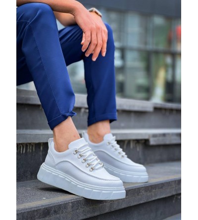 KB-X10 Kuback Beyaz Cilt  Beyaz Yüksek Taban Günlük Spor Ayakkabı