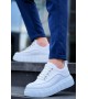 KB-X10 Kuback Beyaz Cilt  Beyaz Yüksek Taban Günlük Spor Ayakkabı