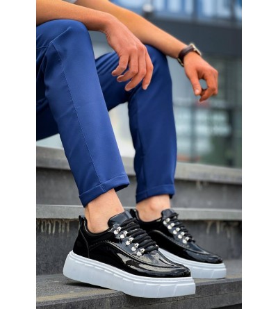 KB-X10 Kuback Siyah Rugan Beyaz Yüksek Taban Günlük Spor Ayakkabı