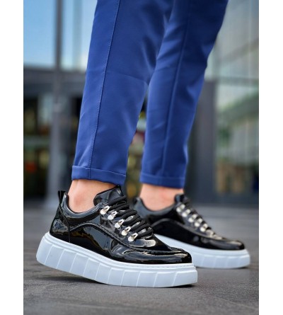 KB-X10 Kuback Siyah Rugan Beyaz Yüksek Taban Günlük Spor Ayakkabı