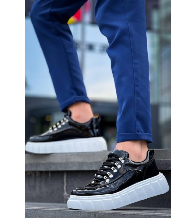 KB-X10 Kuback Siyah Rugan Beyaz Yüksek Taban Günlük Spor Ayakkabı