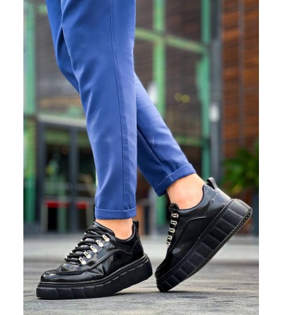 KB-X10 Kuback Siyah Rugan Siyah Yüksek Taban Günlük Spor Ayakkabı