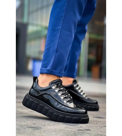 KB-X10 Kuback Siyah Rugan Siyah Yüksek Taban Günlük Spor Ayakkabı