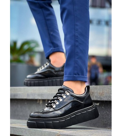 KB-X10 Kuback Siyah Rugan Siyah Yüksek Taban Günlük Spor Ayakkabı