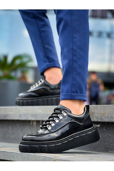 KB-X10 Kuback Siyah Rugan Siyah Yüksek Taban Günlük Spor Ayakkabı