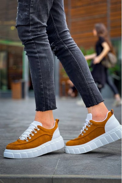 KB-X10 Kuback Taba Süet Beyaz Yüksek Taban Günlük Spor Ayakkabı KB-X10 Kuback Taba Süet Beyaz Yüksek Taban Günlük Spor Ayakkabı