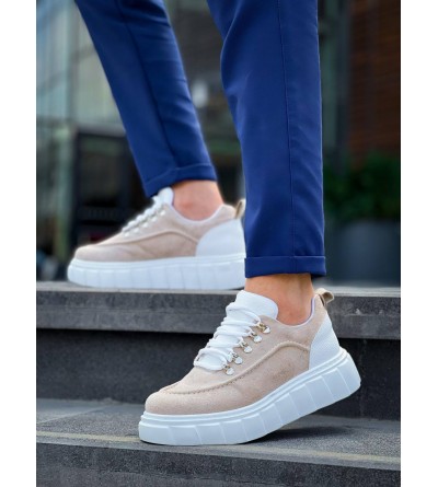 KB-X10 Kuback Bej Süet Beyaz Yüksek Taban Günlük Spor Ayakkabı KB-X10 Kuback Bej Süet Beyaz Yüksek Taban Günlük Spor Ayakkabı