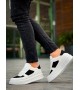 KB-X8 Kuback Beyaz Siyah Cilt Yüksek Taban Günlük Spor Ayakkabı