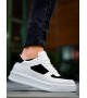 KB-X8 Kuback Beyaz Siyah Cilt Yüksek Taban Günlük Spor Ayakkabı