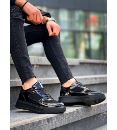 KB-X8 Kuback Siyah Rugan Yüksek Siyah Taban Günlük Spor Ayakkabı