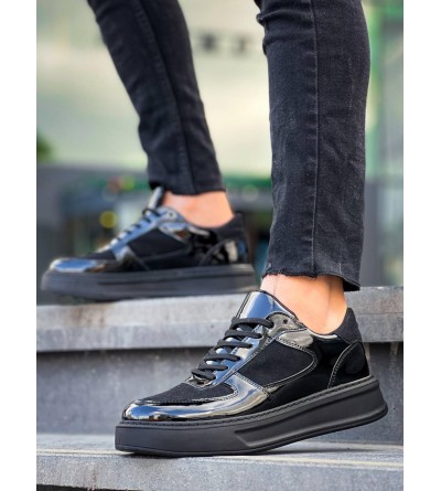 KB-X8 Kuback Siyah Rugan Yüksek Siyah Taban Günlük Spor Ayakkabı