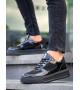 KB-X8 Kuback Siyah Rugan Yüksek Siyah Taban Günlük Spor Ayakkabı