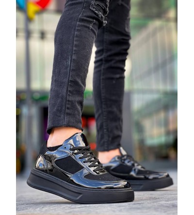 KB-X8 Kuback Siyah Rugan Yüksek Siyah Taban Günlük Spor Ayakkabı