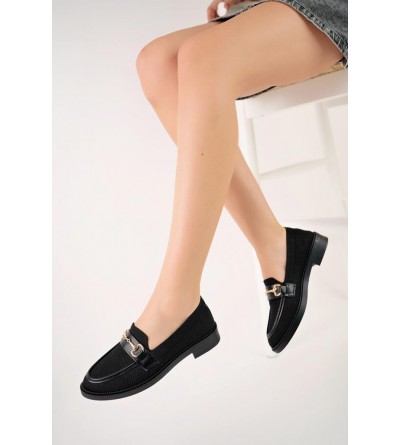 KB-021 Kuback Siyah Triko Siyah Taban G Toka  Günlük Kadın Ayakkabı