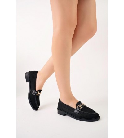 KB-021 Kuback Siyah Triko Siyah Taban G Toka  Günlük Kadın Ayakkabı